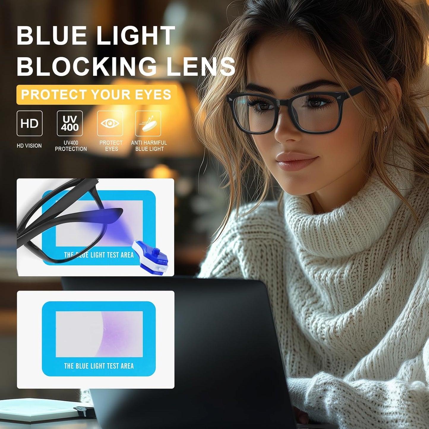 Blue Light Blocking Glasses for Men and Women - Fast Shipping